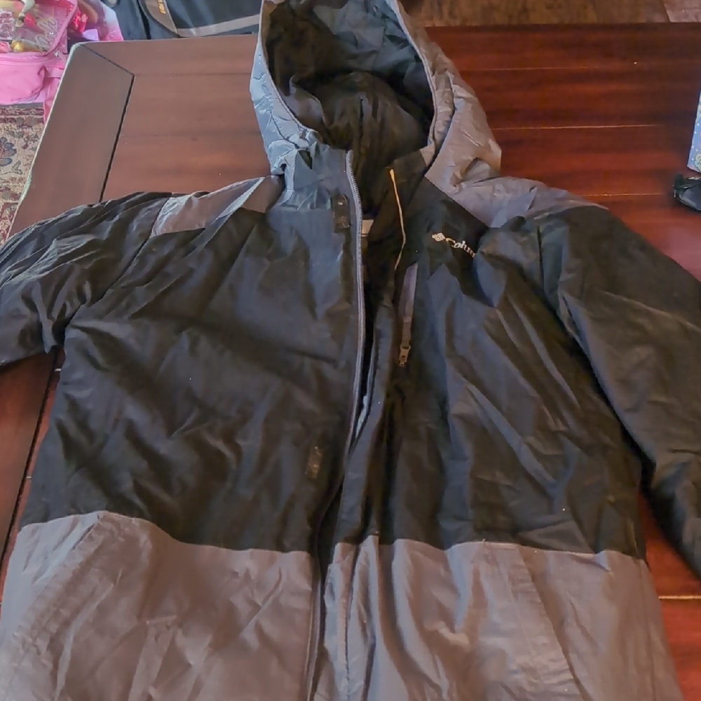 Columbia Black and Gray Hooded Jacket